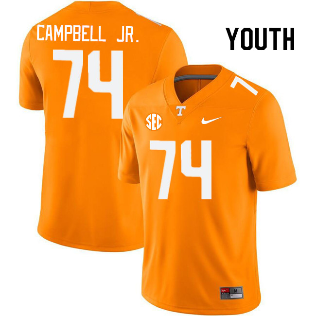 Youth #74 John Campbell Jr. Tennessee Volunteers College Football Jerseys Stitched Sale-Orange